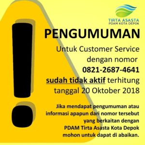 Info PDAM Tirta Asasta Depok