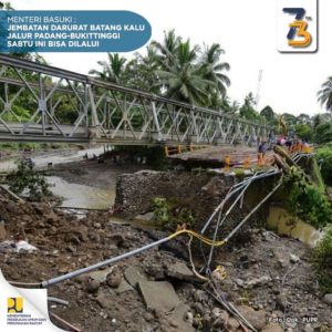KemenPUPR: Sabtu Besok, Jembatan Sementara Jalan Putus Padang-Bukittinggi Bisa Dilewati