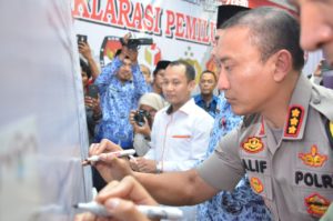 Polresta Tangerang dan Forkopimda Kabupaten Tangerang Gelar Deklarasi Pemilu Damai