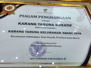 Sempat Viral di Medsos, Karang Taruna Abadijaya Raih Penghargaan