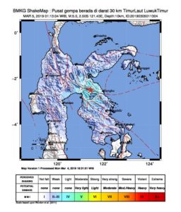 Gempa Magnitudo 5,0 Goyang Luwuk Timur