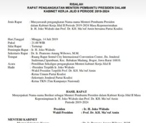 TKN : Susunan Kabinet Jokowi-Ma’ruf yang Beredar Hoaks