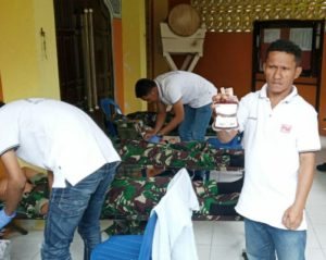 Sambut HUT RI, SSK IV Satgas 734/SNS Gelar Donor Darah