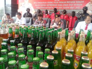 Polda Kalteng Musnahkan Miras, Sabu dan Jamu Tradisional Sepanjang 2019