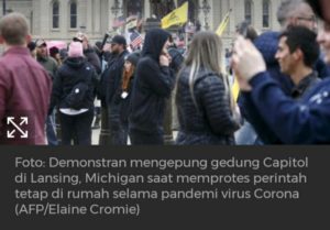 Ribuan Warga Michigan, AS Demo Kebijakan Lockdown