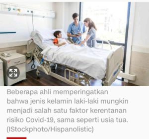 Penelitian : Pria Lebih Rentan Terkena Covid -19 Dibandingkan Wanita, Contoh Kasus Surabaya