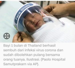 Bayi Usia Satu Bulan di Thailand Sembuh dari Virus Corona
