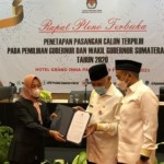 KPU Serahkan ke DPRD Hasil Pleno Penetapan Gubernur dan Wagub Sumbar Terpilih