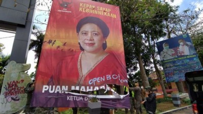 Baliho Puan Dicoret Tulisan Open BO,  PDIP Batu Lapor Polisi
