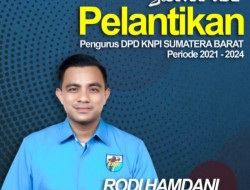 Ketua FKMPI Sumbar Rodi Hamdani Dilantik jadi Sekum KNPI Sumbar