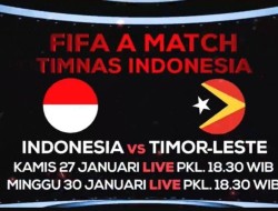 Siaran Langsung FIFA A Indonesia vs Timor Leste, Indosiar Kamis 27 Januari 2022 Pukul 18.30 WIB