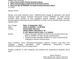 Musprop  Kadin Sumbar diputus Hari Ini, Rahim, Aim dan Sam Dipanggil Kadin Indonesia