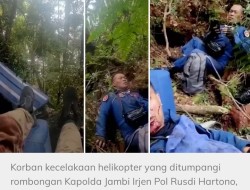 Heli Kapolda Jambi Mendarat Darurat di Bukit Tamia, Kini Sedang Evakuasi