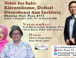 SATUPENA Hadirkan Burhanudin Muhtadi dalam Diskusi tentang Klientelisme, Defisit Demokrasi, dan Institusi
