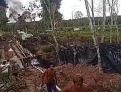 Lagi-lagi Sumur Bor ilegal di Muba  Kembali Terbakar