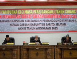 Pj. Bupati Barsel, H. Deddy Winarwan pada Sidang Paripurna Sampaikan LKPJ 2023