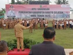 Ketua Beserta Jajaran DPRD Barito Selatan Turut Menghadiri Apel Gabungan Di Halaman Kantor Bupati
