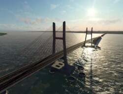 HK Pimpin KSO BUMN Karya, Bangun Jembatan 1.000 meter, Hubungkan Pulau Kalimantan – Pulau Laut