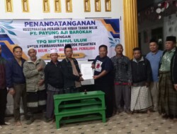 Dukung Pendidikan Keagamaan, PT Payung Aji Barokah Serahkan Hibah Tanah di Desa Belik.